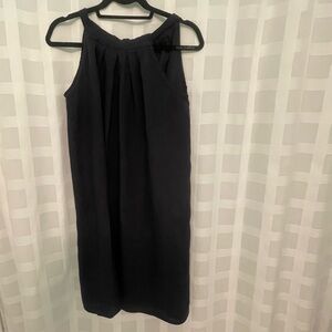 Bellambra Navy 100% linen halter Elegant  Sleeveless Dress